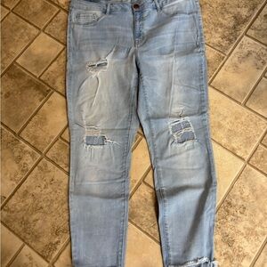Light Blue Distressed Women's Jeans
